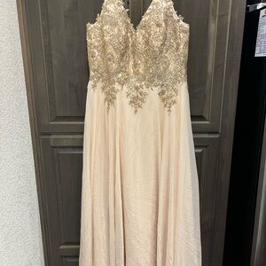 Elegant Gold and Cream Gown